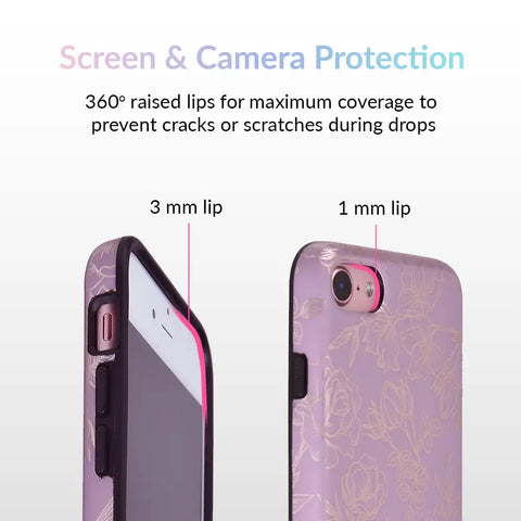 Dusty Rose Chrome Floral iPhone Case