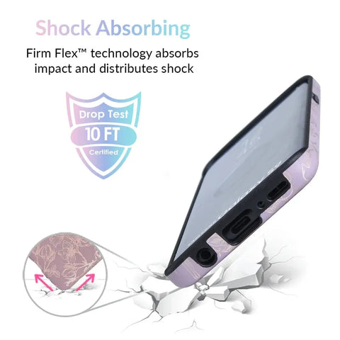 Dusty Rose Chrome Floral Samsung Galaxy Case