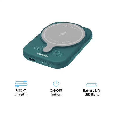 Emerald Marble Portable MagSafe Charger Power Pack