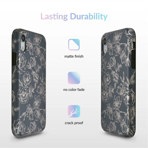 Floral Rose Gold Chrome iPhone Case