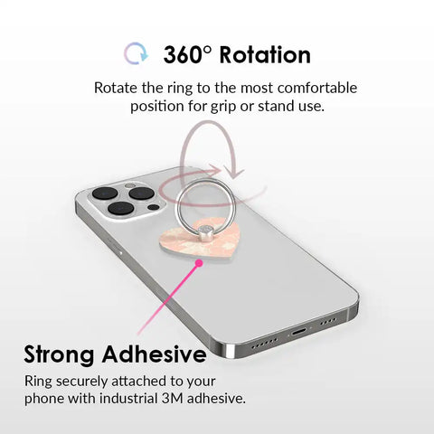 Peach Blossom Floral Phone Ring