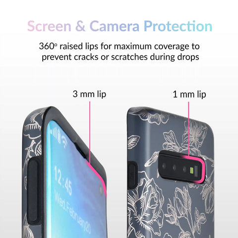 Floral Rose Gold Chrome Samsung Galaxy Case