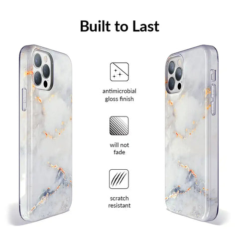 Gray Clouds Marble iPhone Case