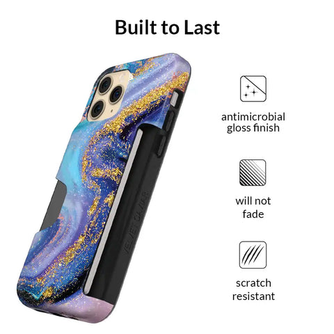 Galaxy Glitter iPhone Wallet Case