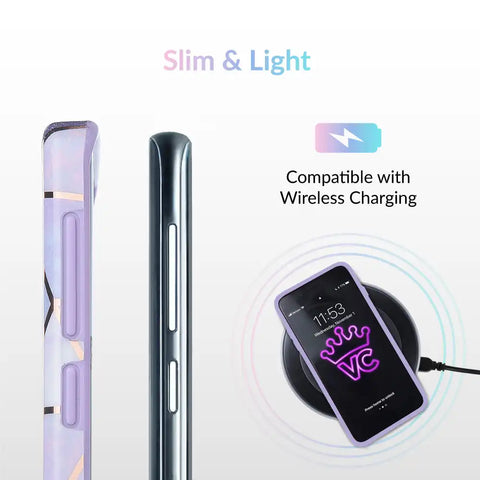 Purple Geometric Marble Samsung Case