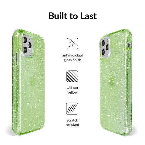 Lime Stardust Glitter iPhone Case