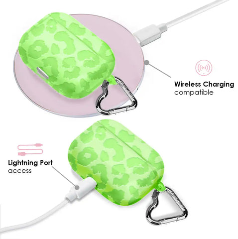 Key Lime Leopard AirPod Case