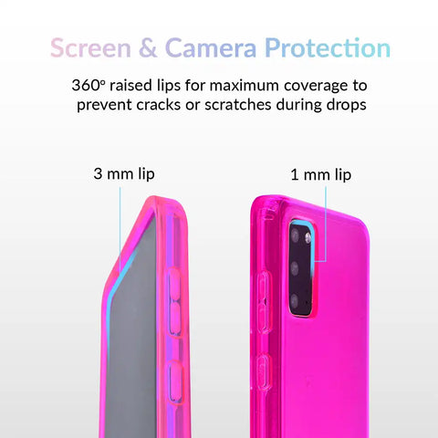 Neon Pink Clear Samsung Case