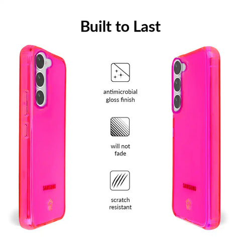 Neon Pink Clear Samsung Case