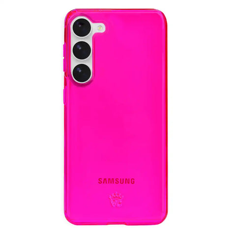 Neon Pink Clear Samsung Case