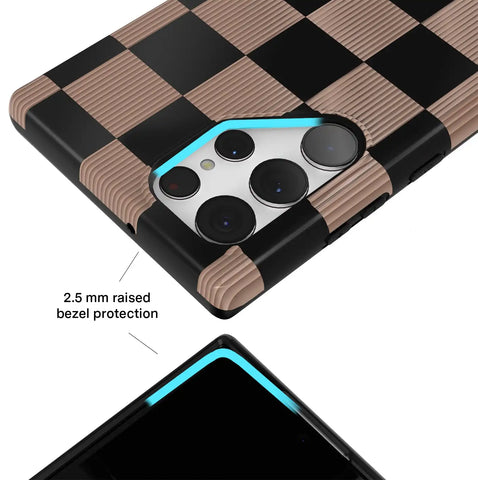 Mocha Vibe Checkered Samsung Case