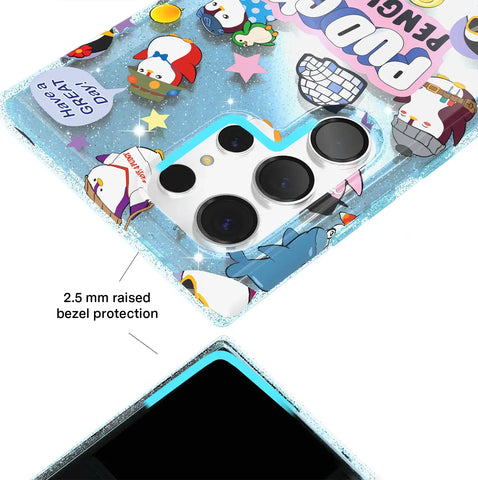 Pudgy Penguins Iceberg Glitter Samsung Case