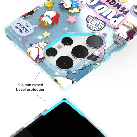 Pudgy Penguins Iceberg Glitter Samsung Case