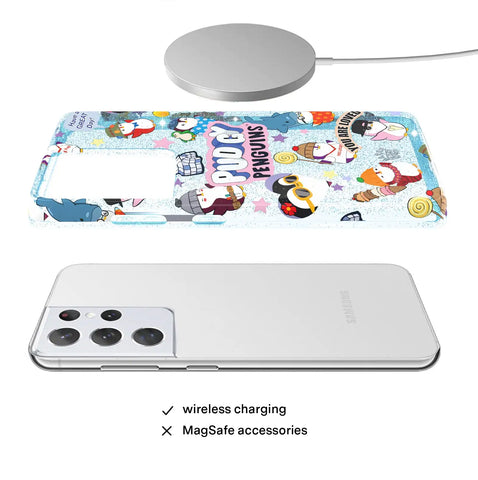 Pudgy Penguins Iceberg Glitter Samsung Case