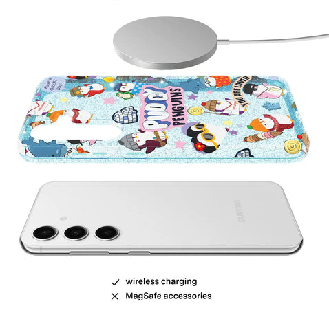 Pudgy Penguins Iceberg Glitter Samsung Case