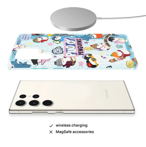 Pudgy Penguins Iceberg Glitter Samsung Case