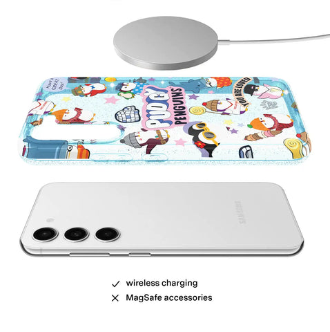 Pudgy Penguins Iceberg Glitter Samsung Case