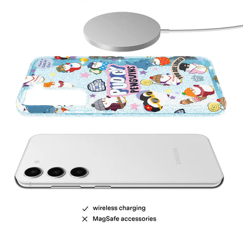 Pudgy Penguins Iceberg Glitter Samsung Case