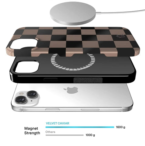 Mocha Vibe Checkered iPhone Case