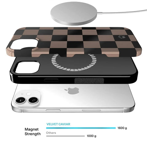 Mocha Vibe Checkered iPhone Case