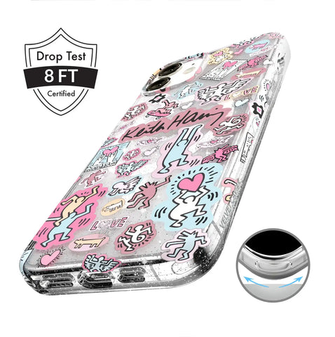 Keith Haring Pastel Glitter iPhone Case