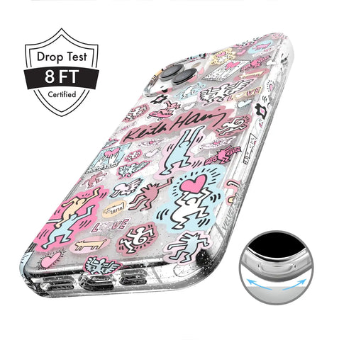 Keith Haring Pastel Glitter iPhone Case