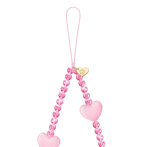 Pink Heart Phone Charm