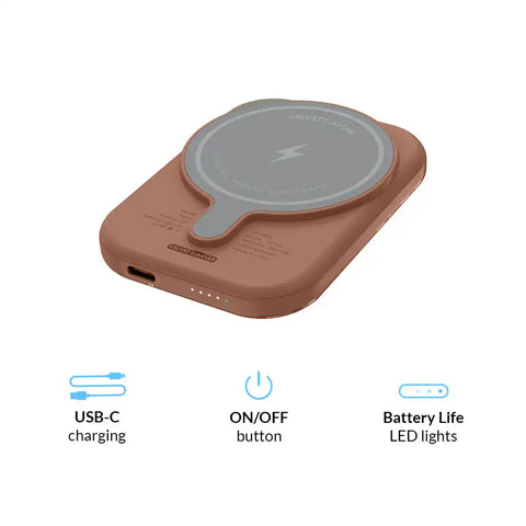 Chocolate Leopard Portable MagSafe Charger Power Pack