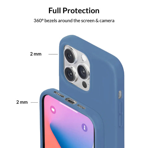 Linen Blue Silicone iPhone Case
