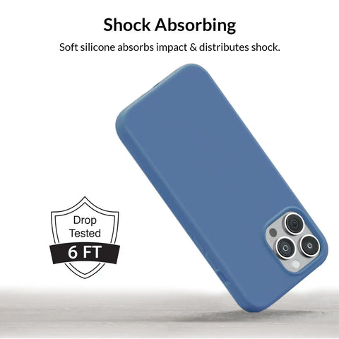 Linen Blue Silicone iPhone Case