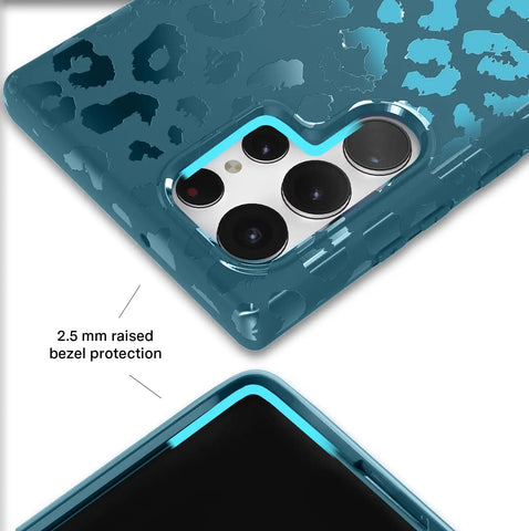 Metallic Navy Leopard Samsung Case