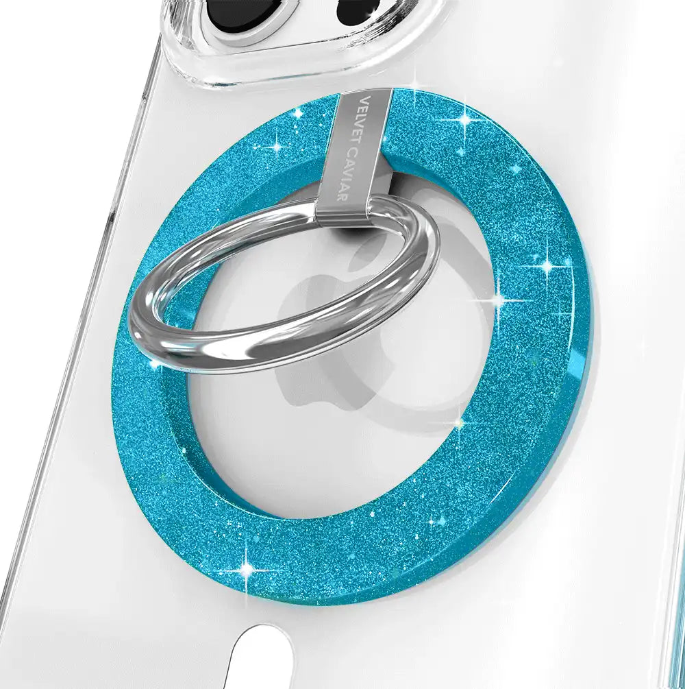 Blue Stardust Glitter MagSafe Grip Ring