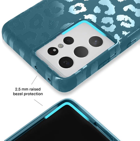 Metallic Navy Leopard Samsung Case