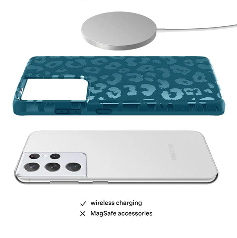 Metallic Navy Leopard Samsung Case