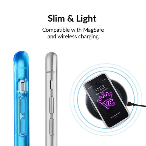Neon Blue Clear iPhone Case