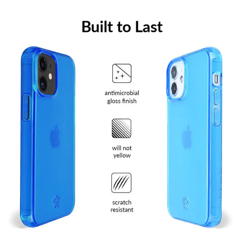 Neon Blue Clear iPhone Case