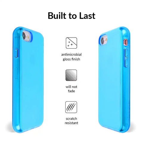 Neon Blue Clear iPhone Case