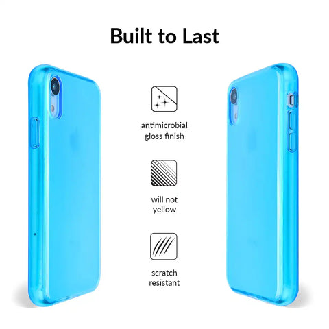 Neon Blue Clear iPhone Case