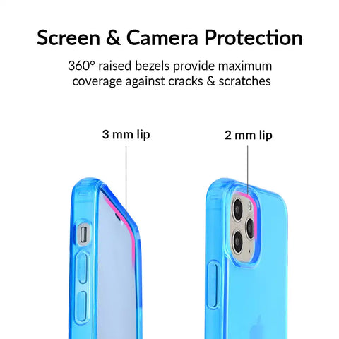 Neon Blue Clear iPhone Case