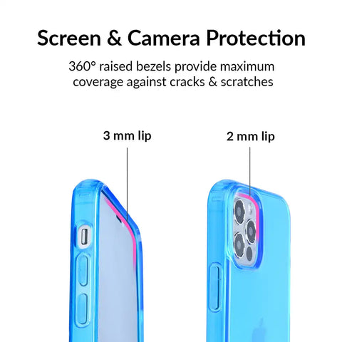 Neon Blue Clear iPhone Case
