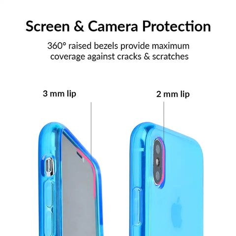Neon Blue Clear iPhone Case