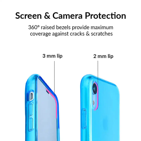Neon Blue Clear iPhone Case