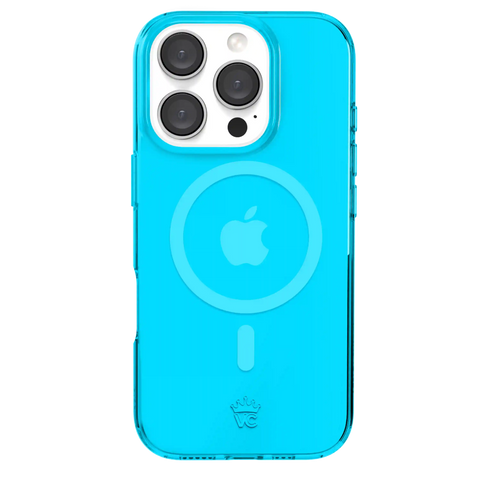 Neon Blue Clear iPhone Case