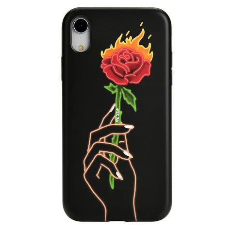 Neon Rose iPhone Case by Nessa