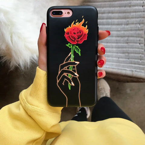 Neon Rose iPhone Case by Nessa