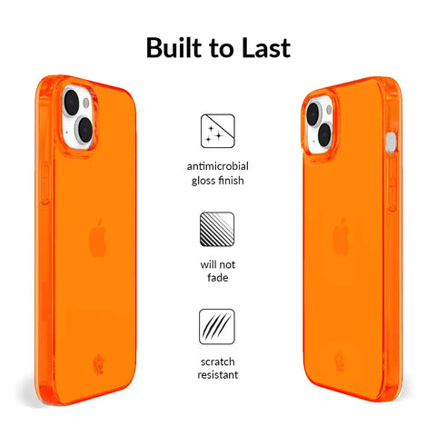 Neon Orange Clear iPhone Case