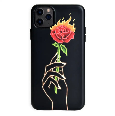 Neon Rose iPhone Case by Nessa