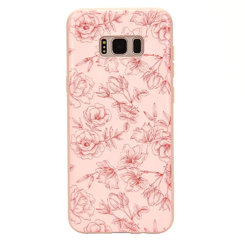 Nude Red Chrome Floral Samsung Galaxy Case