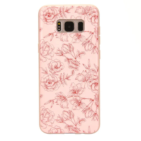Nude Red Chrome Floral Samsung Galaxy Case