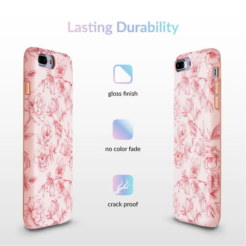 Nude Red Chrome Floral iPhone Case